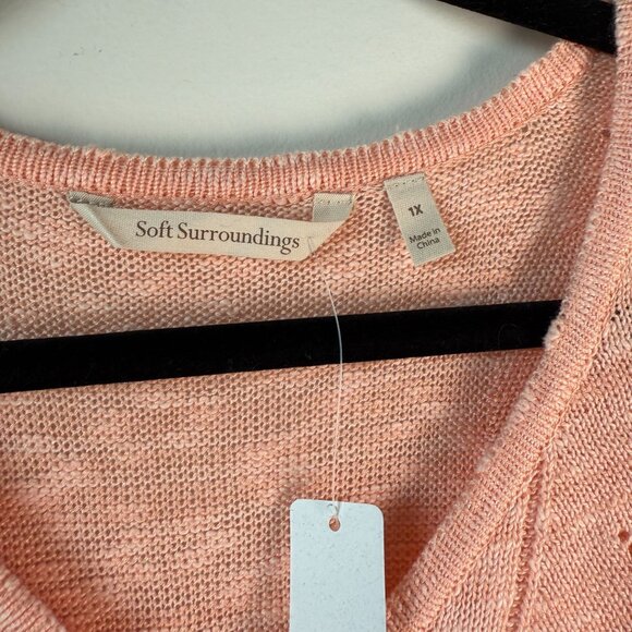 Soft Surroundings Sweater NWT Isabel Open Knit Peach Size 1X - Picture 4 of 7